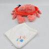Doudou et compagnie crabe rose blanc mouchoir