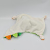 Doudou plat dinosaure vert blanc orange NICOTOY