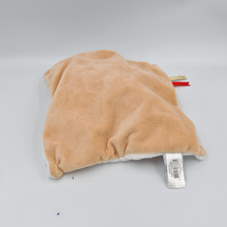 Doudou plat ours blanc beige rouge étoiles BABY NAT