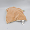 Doudou plat ours blanc beige rouge étoiles BABY NAT
