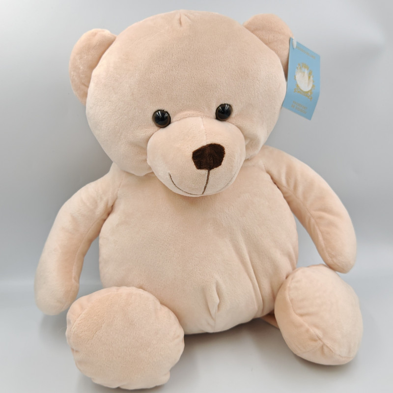 Grand doudou peluche ours écru beige MONOPRIX