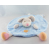 Doudou plat rond souris bleu escargot brodé NATTOU 