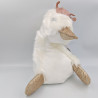 Doudou peluche canard blanc rose or princesse Coin Coin D&C
