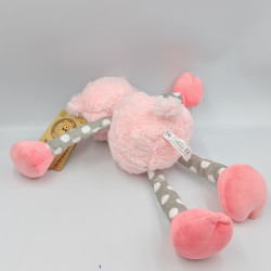 Doudou peluche cochon rose gris pois MAX ET SAX CMI