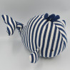 Doudou baleine bleu blanc rayé Grelot JELLYCAT