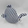 Doudou baleine bleu blanc rayé Grelot JELLYCAT