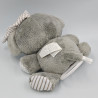 Doudou musical éléphant gris blanc rayé pois PLAYGRO