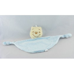 Doudou plat bleu Winnie l'ourson 