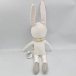 Doudou lapin blanc gris écharpe laine beige H&M
