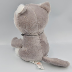 Doudou chat renard gris blanc IDEAL PROMOTION SERGENT MAJOR