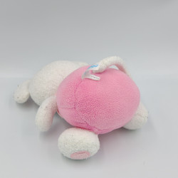 Doudou souris blanche salopette rose LUMINOU