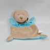 Doudou plat ours beige bleu NICOTOY