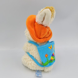Doudou lapin blanc chapeau orange sac bleu GIPSY