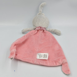 Doudou plat lapin gris rose BABY CLUB