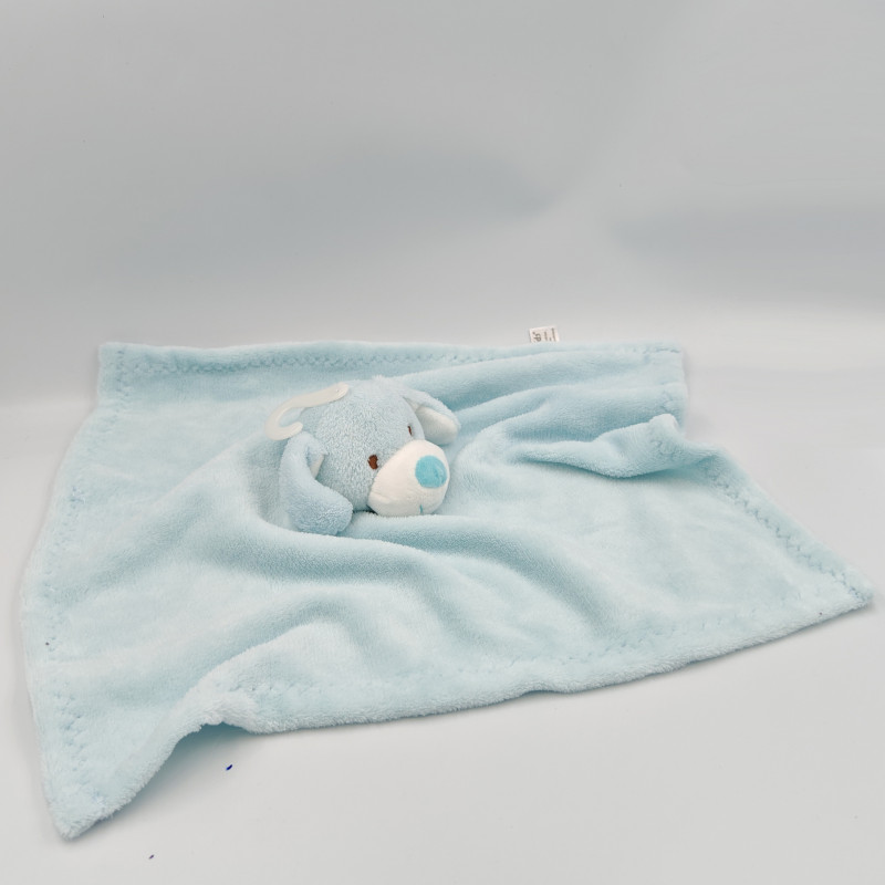 Doudou plat couverture chien bleu LITTLE KIDS