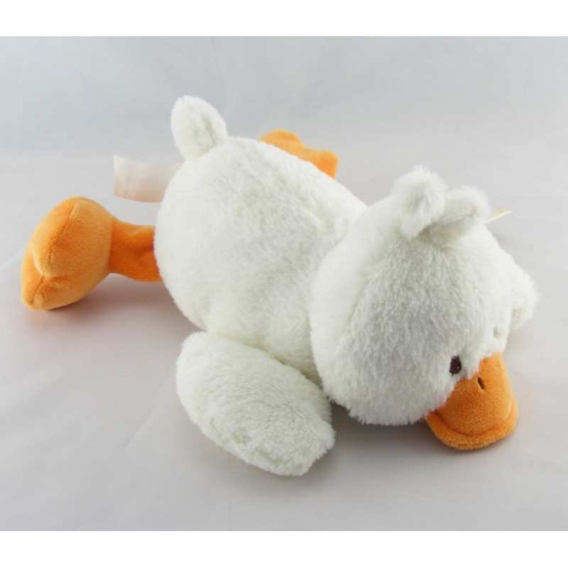 Doudou semi plat canard rose rouge avec bébé NICOTOY