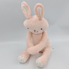 Doudou lapin rose blanc fleurs TOM & KIDDY