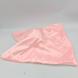 Doudou plat flamand rose blanc satin SOFT TOUCH