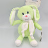Doudou lapin blanc vert écharpe GIPSY