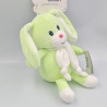 Doudou lapin blanc vert écharpe GIPSY