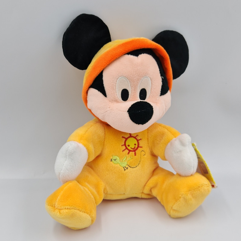 Doudou Mickey pyjama jaune orange DISNEY NICOTOY