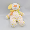 Doudou chien blanc coeurs jaune orange GIPSY