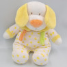Doudou chien blanc coeurs jaune orange GIPSY