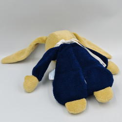 Doudou semi plat lapin beige bleu Trousselier
