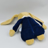 Doudou semi plat lapin beige bleu Trousselier