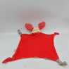 Doudou plat cerf elan rouge beige rayé ORGANIC FARM BUDDIES