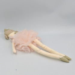 Poupée tutu tissu blanc écru rose doré couronne MAISONS DU MONDE