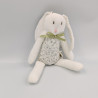 Doudou lapin blanc  fleurs BOUCHARA