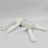 Doudou lapin blanc  fleurs BOUCHARA