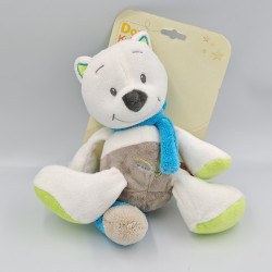 Doudou loup renard blanc gris vert bleu DOUKIDOU