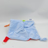 Doudou plat mouton bleu rouge orange blanc LUPILU