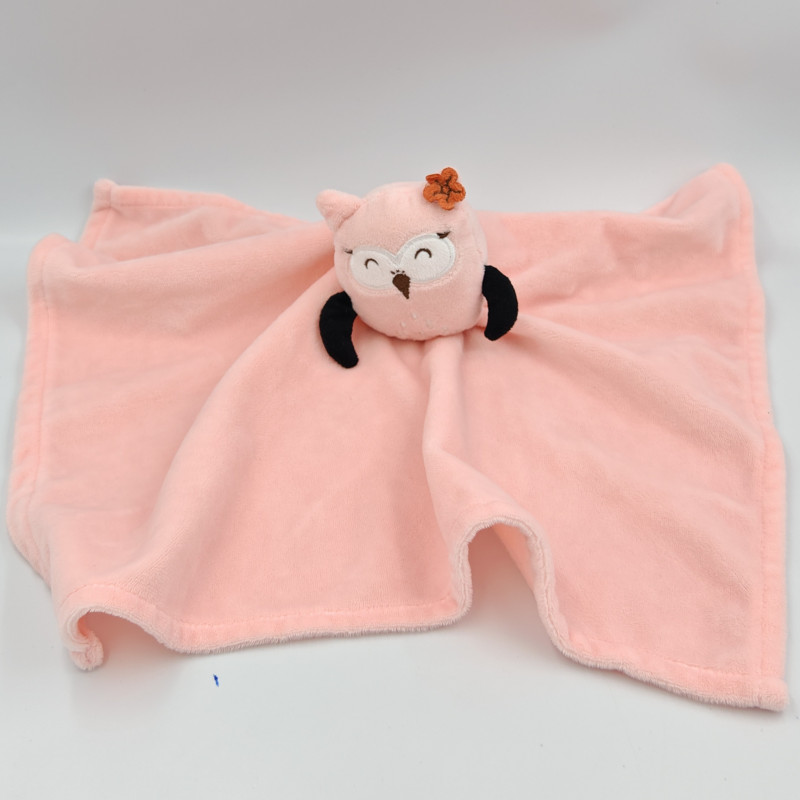 Doudou plat chouette rose ORSOLINO