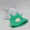 Doudou plat marionnette lapin bleu vert rouge jaune OXYBUL FNAC