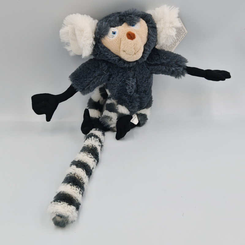 Peluche singe gris Mauro RIO LANSAY