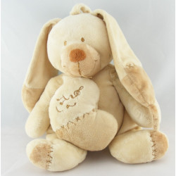 Doudou musical lapin beige écru coeur NICOTOY