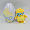 Doudou oiseau poussin jaune super héros IDEAL PROMOTION SERGENT MAJOR