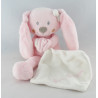 Doudou lapin bleu avec mouchoir ABC POMMETTE