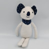 Doudou koala blanc bleu pois BOUTCHOU BOUT'CHOU