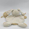 Doudou plat lapin écru beige croix NICOTOY