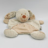 Doudou plat chien écru beige croix NICOTOY