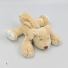 Doudou attache tétine chien beige blanc bleu empreinte JOLLYBABY