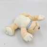Doudou attache tétine chien beige blanc bleu empreinte JOLLYBABY