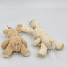 Mini doudou lapin ours écru beige avec écharpe NICOTOY