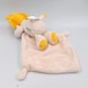 Doudou petit lion blanc beige jaune mouchoir SUCRE D'ORGE