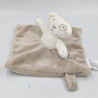 Doudou plat ours blanc marron GRAIN DE BLE