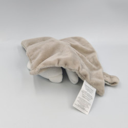 Doudou plat ours blanc marron GRAIN DE BLE